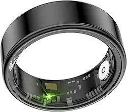 Smart Ring Health Tracker, anéis de saúde para homens e mulheres, rastreador de atividades à prova d'água (preto, nº 12)
