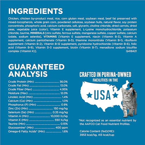 Purina ONE High Protein, Natural Senior Dry Cat Food, Indoor Advantage Senior+ - 3.5 lb. Bag