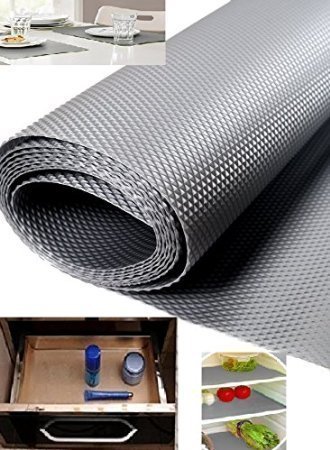 PETRICE 1 Piece Useful And Multipurpose Full Length 5 Meter (45 X 500) Anti Slip Grip, Non Slip Liner, Skid Resistant Mat, Material PVC. Color: Gray