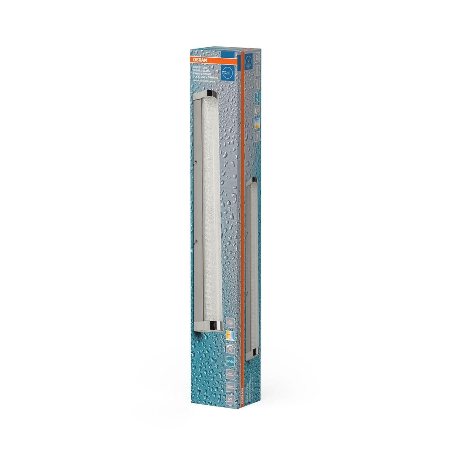 Licht-Erlebnisse LED Wandleuchte Aluminium Metall Chrom 3000-4000 K IP44 CCT dimmbar modern gemütlich Küche Badezimmer WC Spiegel L:60 cm Wandlampe Bad
