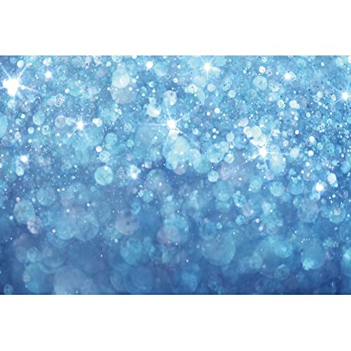 Bovlleetd 9x6ft Winter Scene Backdrop Blue Light Shadow White Light Point Photography Background Portrait Photography Background Shooting Props for Baby Shower Party Decor Banner - Image 3