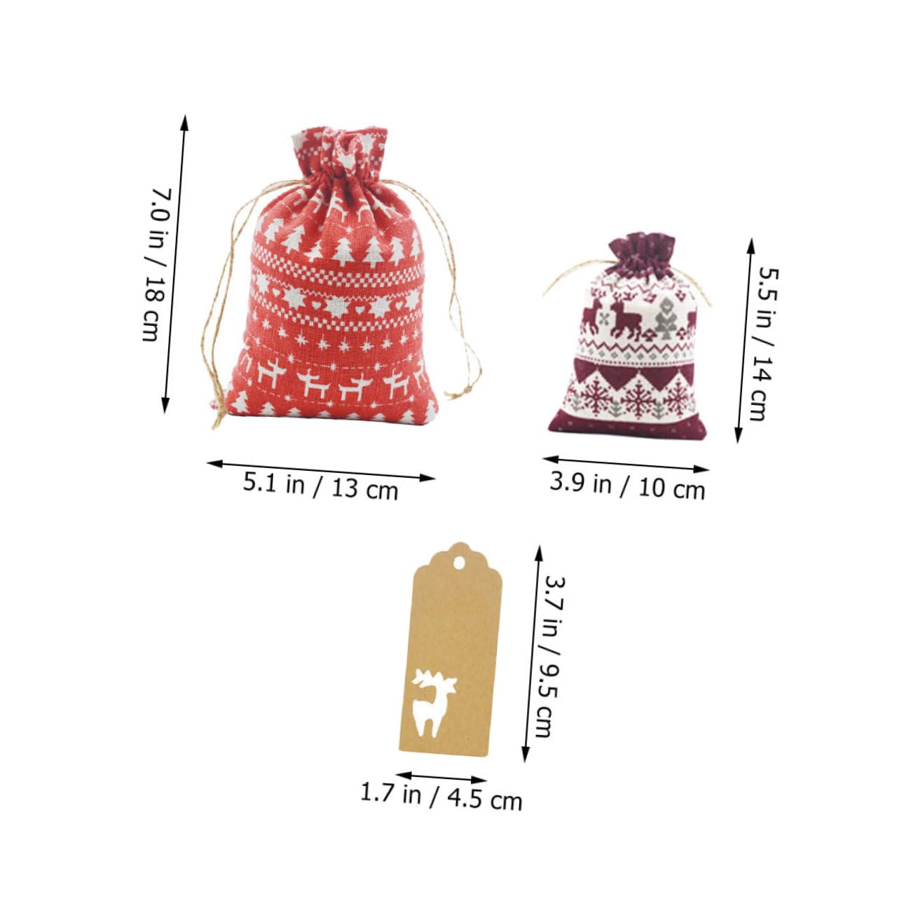 NOLITOY 1set Christmas Drawstring Bags Festive Candy Pouches for Holiday Party Favors Reusable and Lightweight for Teens and Parents