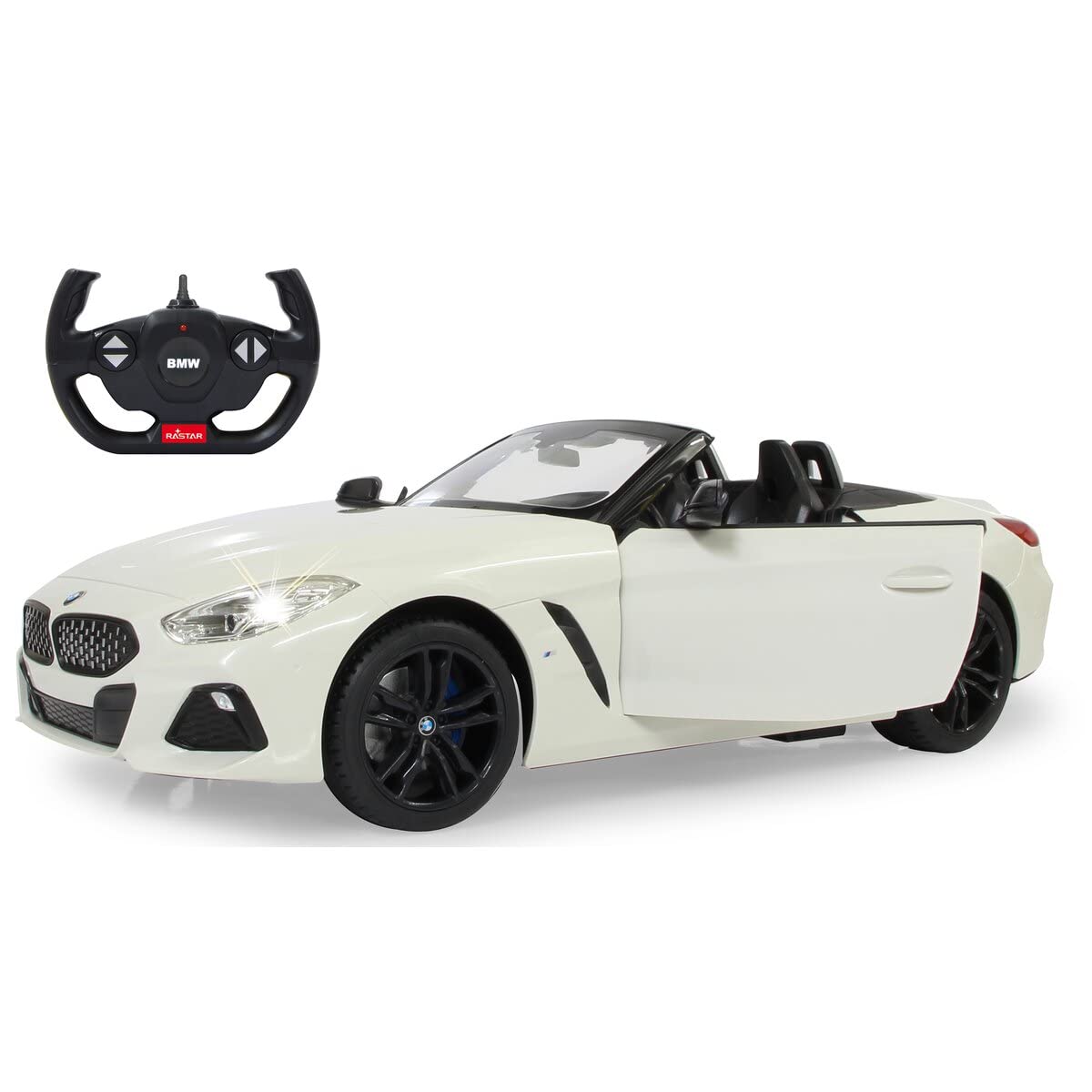 Jamara 405174 BMW Z4 Roadster 1:14 Blanco 2.4GHz Puerta Manual-Licencia Oficial, hasta 1 Hora de Conducción, Aprox. 9 km/h, Perfectamente reproducido, Interior detallado, Luz LED