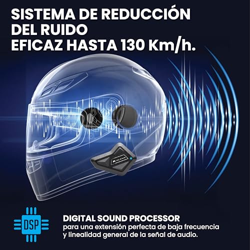 Intercomunicador casco moto pareja con bluetooth alcance 500m waterproof 4