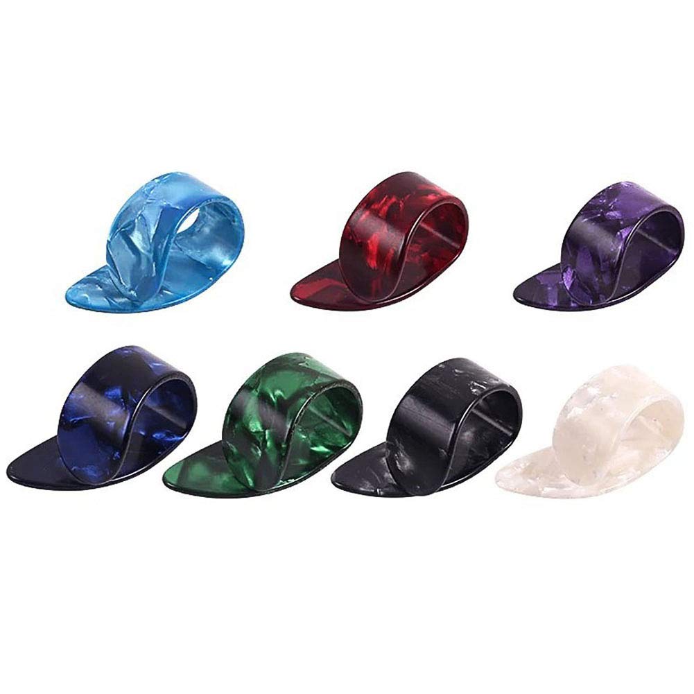 Teensery 15 Pcs Guitar Thumb Finger Picks Assorted Color Celluloid Picks Paddles for Guitar Ukulele Accessories (Guitar Thumb Picks)