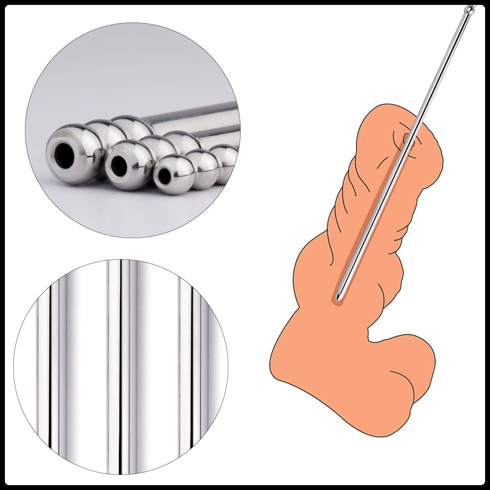 Kuaecr Edelstahl Hohl Harnröhren Dilatatoren Plug Metall Katheter Sounds Dilator Stimulation Prostata Prinzenzepter Penis Stick Stab Masturbation SM Erotik Sexspielzeug für Männer Schwuler (8+10+12mm)