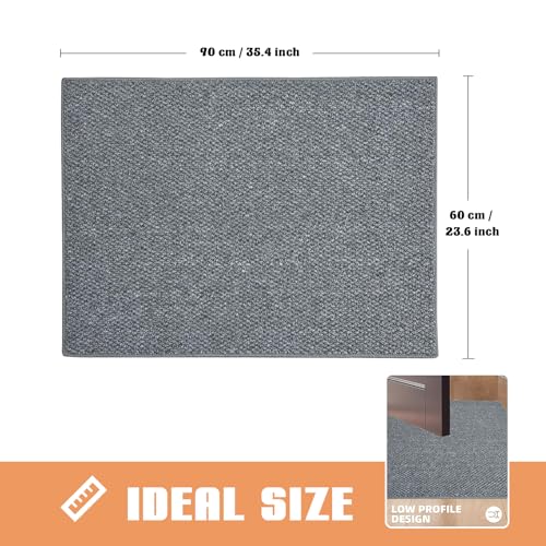 FANGCCC Schmutzfangmatte Innen 50 x 80 cm, rutschfest Fußmatte Außen und Innen, Waschbar Sauberlaufmatte Türmatte, Wasserdicht Eingangsteppich, Absorbierend Fussmatte für Eingang, Haustür, Flur, Grau