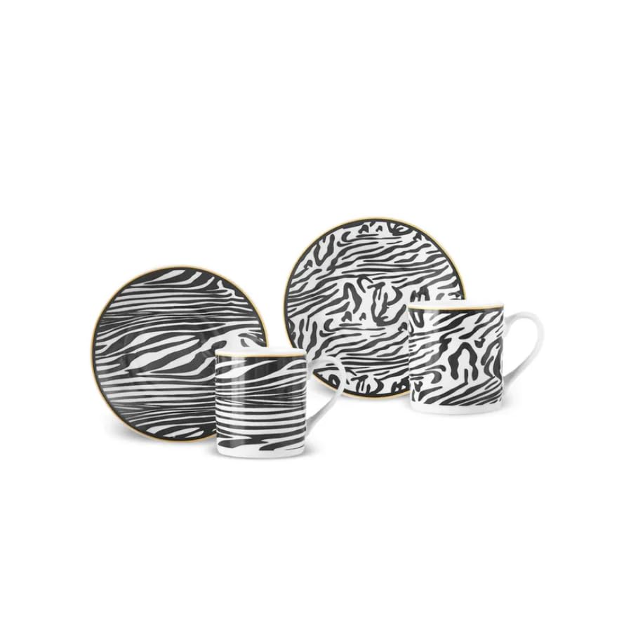 KARACA ZEBRA IN SAVANNA 2-teiliges Kaffeetassen-Set - Elegantes Design, Perfekt für Zwei