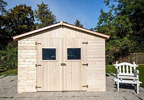 Habrita Gerätehaus aus Holzplatten ohne Boden – 16 mm – Nutzfläche 7,62 m² – Doppeltür – Bild 3