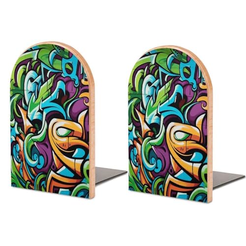Sujetalibros de madera estilo graffiti para regalar a entusiastas del dibujo 2