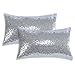 JOTOM Funda de cojín con lentejuelas brillantes de sirena, funda de cojín decorativa para sofá, exterior (plata, 30 x 50 cm)