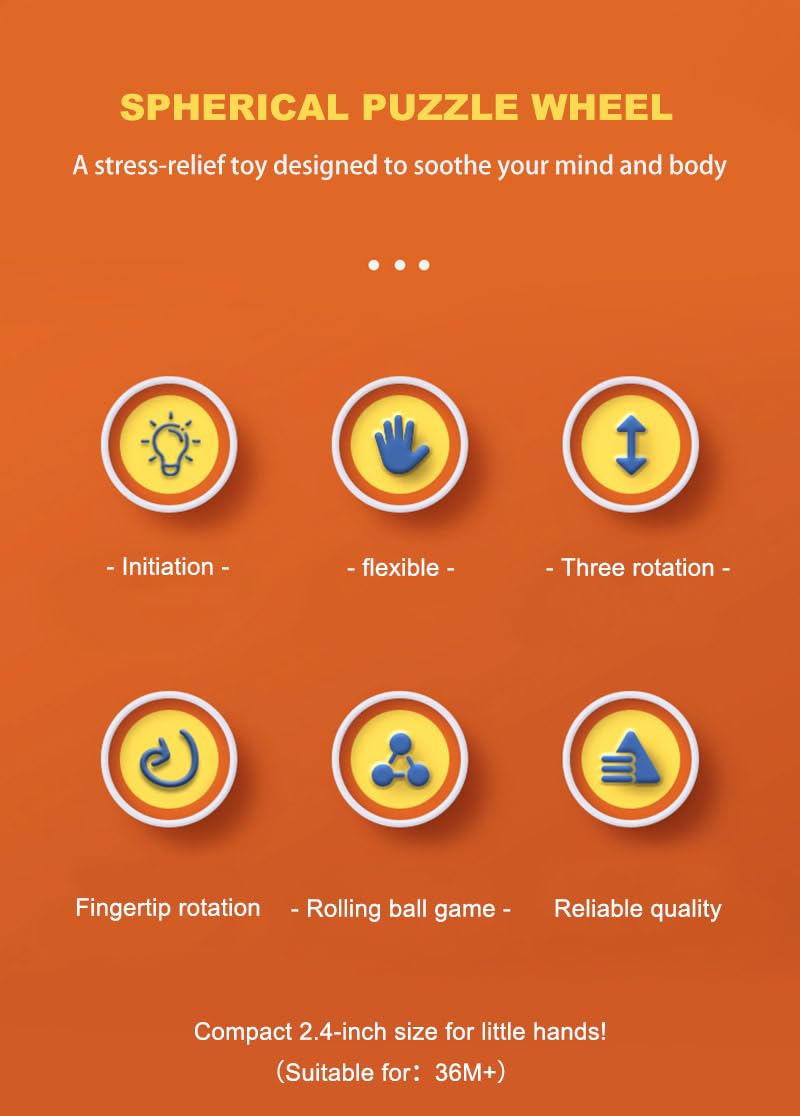 Juguetes de pelota deportiva de rompecabezas - Rompecabezas 3D y juegos de acertijos para niños y adultos, juguetes sensoriales de regalo, cuentas mágicas de inteligencia de 6,35 cm, alivio del estrés