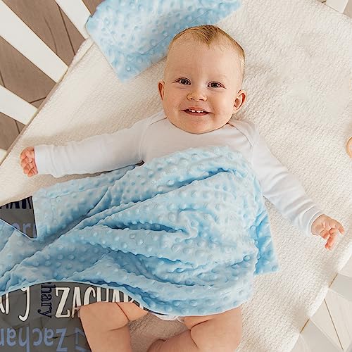 Image of Custom Baby Blanket - Personalized Names Design - Soft Plush Blanket with Double Layer Dotted Backing for Boys Girls Color13(30x40 inches)