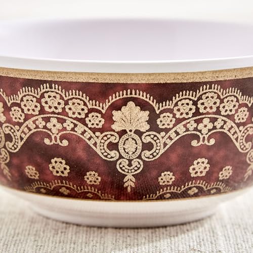 Image of Home Centre |Corsica Craft Eco Melamine Printed Veg Bowl - 220ml|Single Melamine Crockery|Crockery|Bowls|White