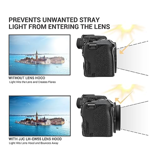 image for JJC Metal Lens Hood for Canon RF 28mm f/2.8 STM Lens on Canon EOS R50 