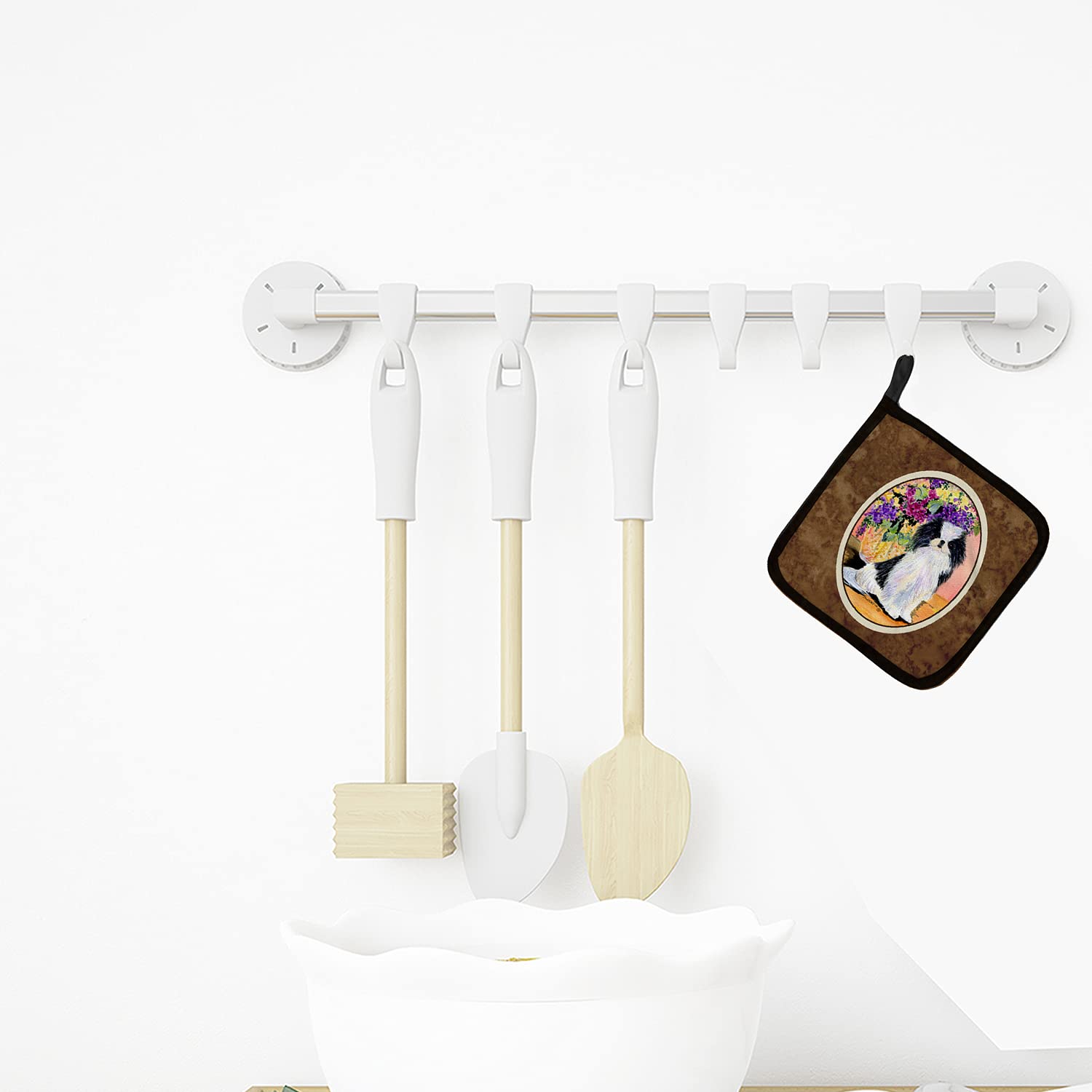 Caroline's Treasures SS8299PTHD Japanisches Kinn-Paar Topflappen, hitzebeständige Topflappen-Sets, Ofen-Heißpads zum Kochen, Backen, Grillen,
