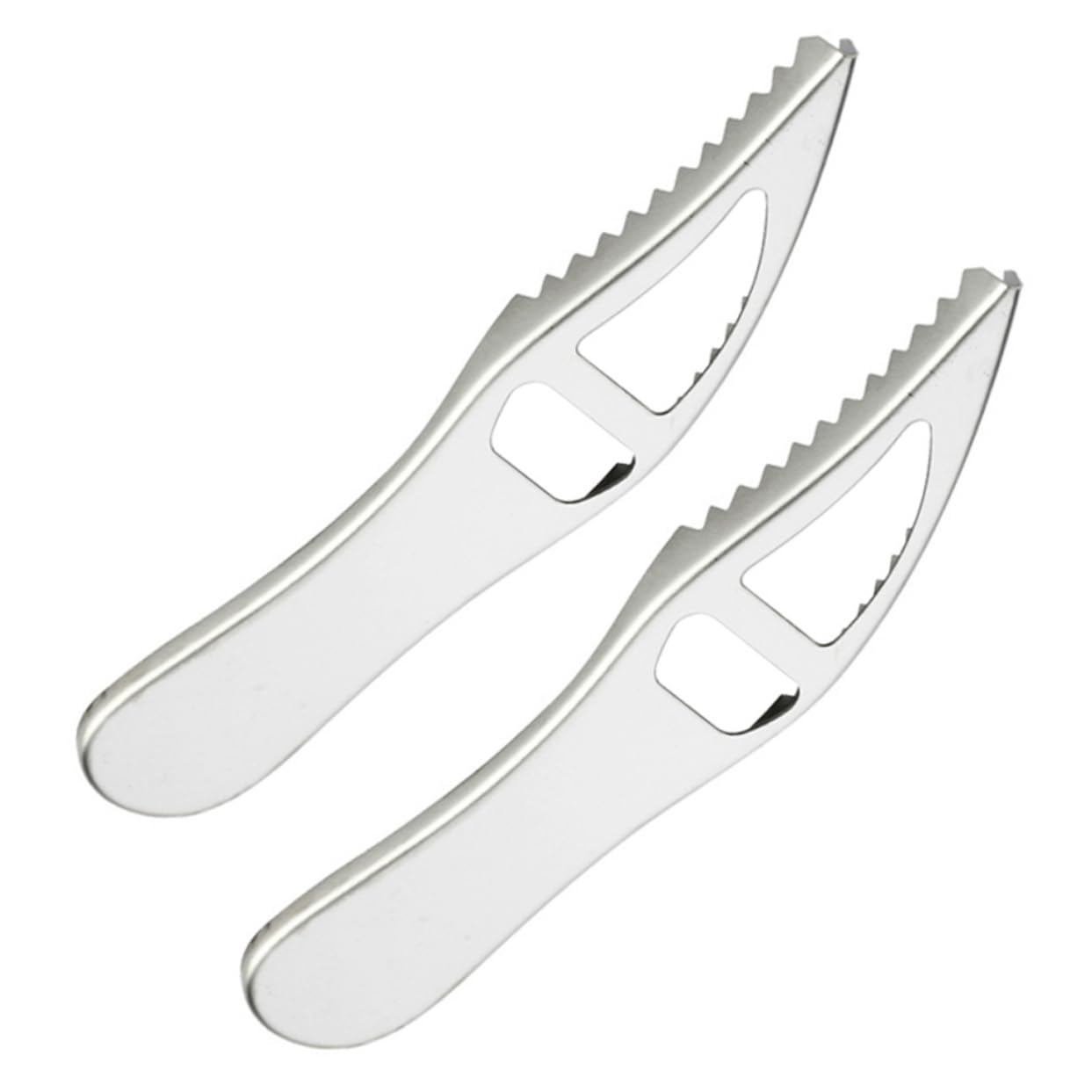 Mikinona Stainless Steel Fish Set 2 Pcs Fish Peeler Kitchen Fish Hanging Design Easy to Clean Long-lasting
