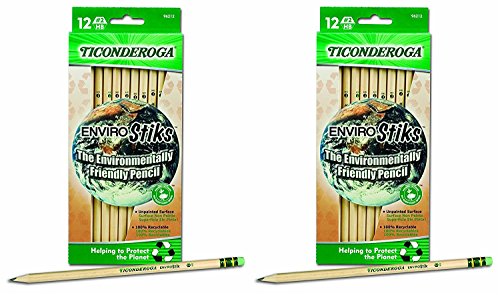 Dixon Ticonderoga Dixon Ticonderoga EnviroStiks Natural Wood # 2 l¨¢pices, caja de 12 (96212) (2Pack)