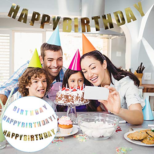 SOIMISS 3Pcs Holographic Banner FELIZ ANIVERSÁRIO Aniversário Bunting Bandeira Garland para Adultos