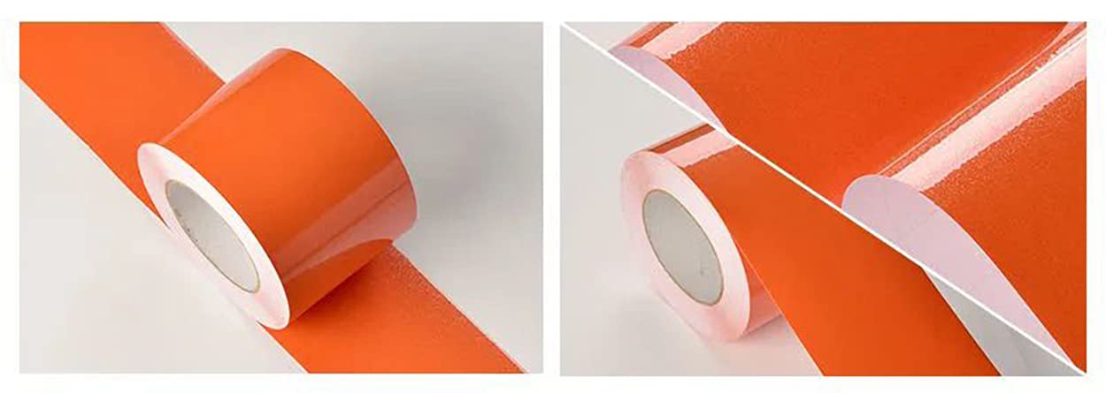VisitRyl Wallpaper Border Peel and Stick for Bathroom Wall Border Sticker Home Ceiling Decorative Border Orange Pearl 12cm X 500cm