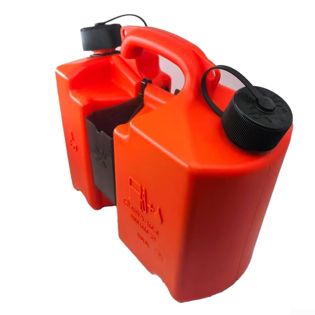 Bidon Combi Économique Pour Tronçonneuse, 5L Bidon Combiné Robuste Pour Carburant Et Huile De Barre Avec Porte-Outils, Bidon Combiné Avec Becs À Fermeture Automatique