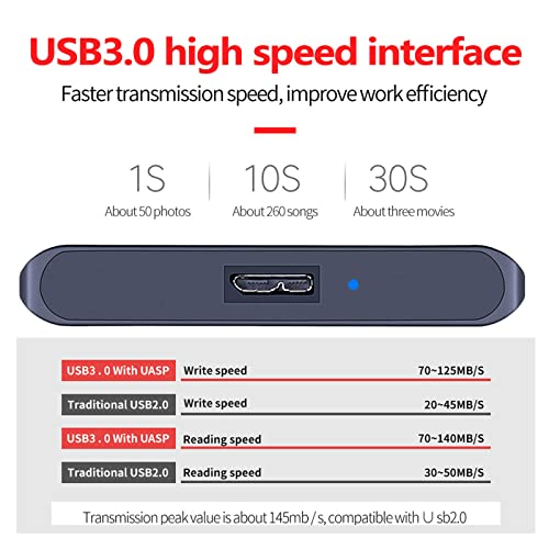 KPAN Tragbare externe Festplatte, HDD-Speicher, USB 3.0, kompatibel mit PC, MacBook, TV, PS4, Xbox, Smartphones, Laptop… – Bild 4