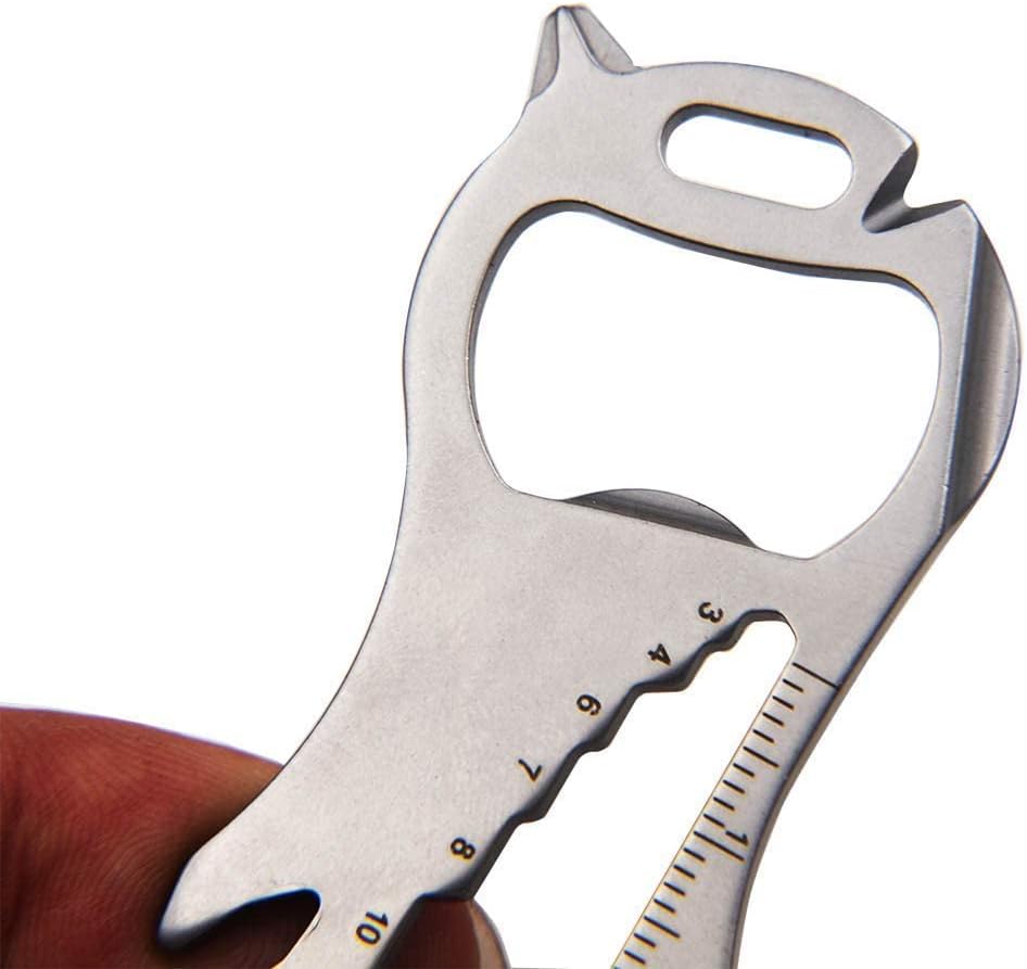 Rеvіеw EDC Beer Bottle Opener Keychain Tool Leopard Keychain Bottle Opener for Men Women Utility Tool Edc Multitool Key Chain 16 in 1 in Silver