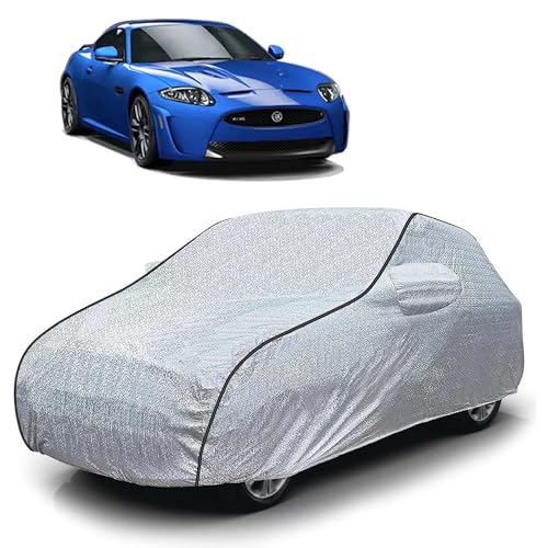 Image of Sulfar 100% Waterproof Car Body Cover Compatible with Mirror for Jaguar XK (Triple Stitched, Full Bottom Elastic, Magic Silver with Black Piping)