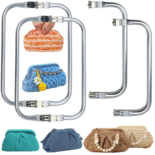 OUYIWEIMAOYI Cierre de bolsa de ganchillo con marco en U, 4 piezas con mango interior en forma de U de 16 cm, 18 cm, 20 cm y 22 cm, marcos para bolsos en U de aluminio, para manualidades (22 cm)