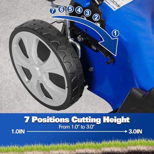 Image of BILT HARD 22 Inch Self Propelled Gas Lawn Mower, 170cc 4-Cycle OHV Engine, 3-in-1 Functions (Bagging, Mulching and Side Discharge) with 7-Positions Adjustable Cutting Height, Easy Start