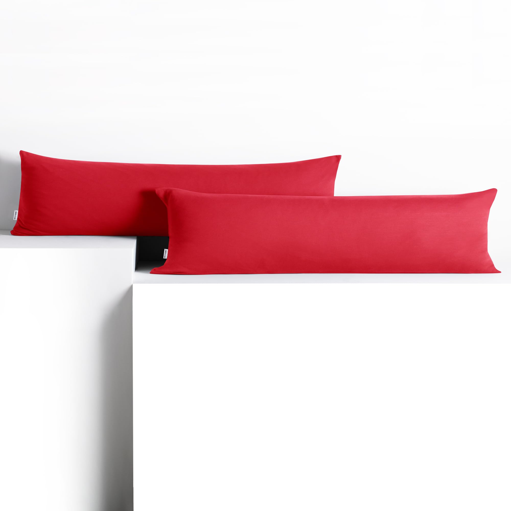DecoKing 2 pillowcases 20x145 cm jersey cotton zip red amber