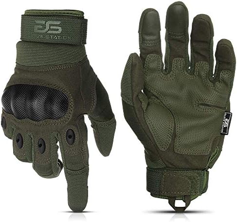 Glove Station The Combat Motorcycle Gloves - Tactical Gloves with Touchscreen for Outdoor Sports, BMX, Dirt Bike and Cycling - Combat Gloves for Airsoft, Paintball and Work - Green, XL Size