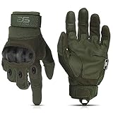 Glove Station The Combat Military Police Outdoor Sports Tactical Rubber Knuckle Gloves for Men, Green, Extra Large Size, 1-Pair