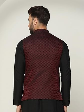 KISAH Men Regular Nehru Jacket KA-5503-40 Maroon