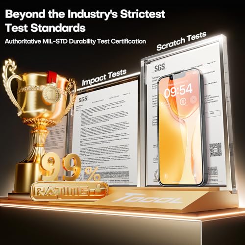Image of TOCOL for iPhone 16e Screen Protector 9H Hardness Military Grade Shatterproof HD Tempered Glass Full Coverage Easy Installation Case Friendly 2 Pack