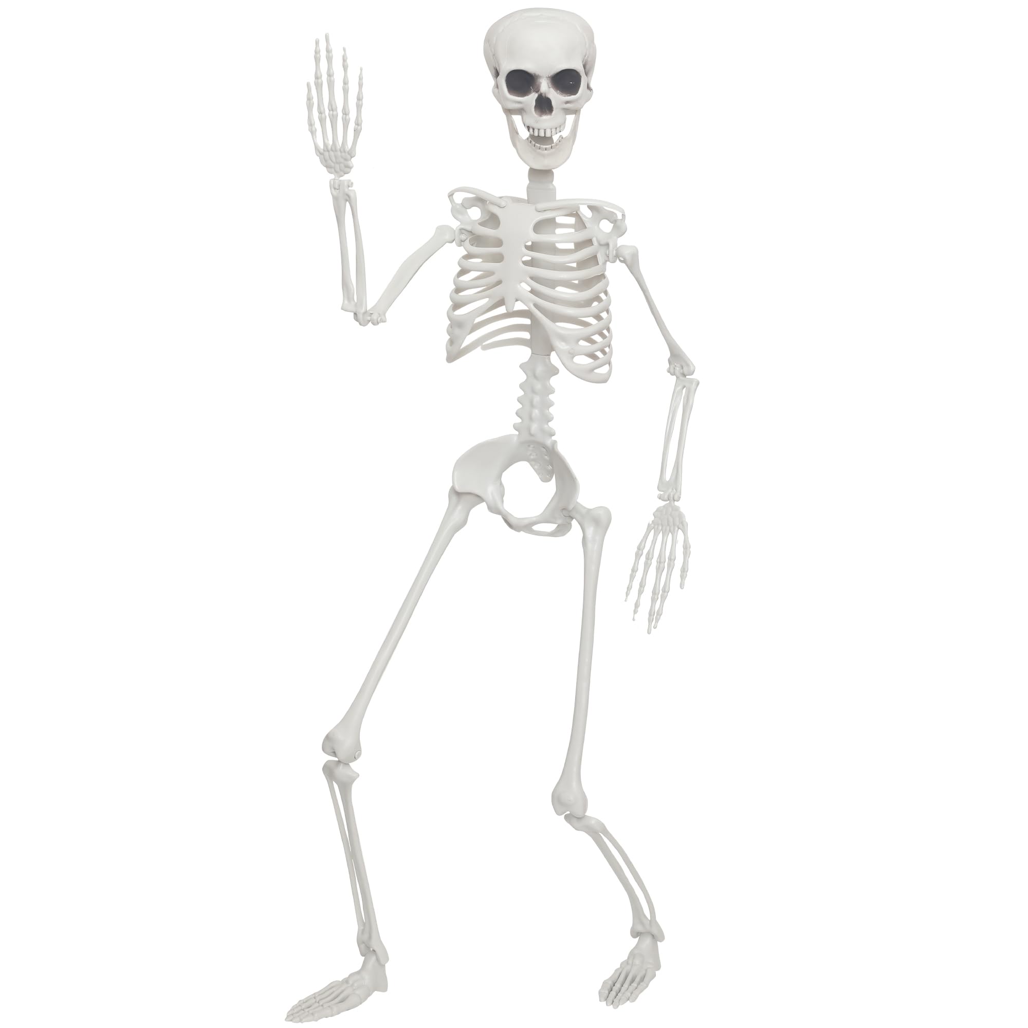 Scheletro di Halloween da 90 cm, a grandezza naturale, con giunti mobili, per feste di Halloween, forniture per la casa infestata