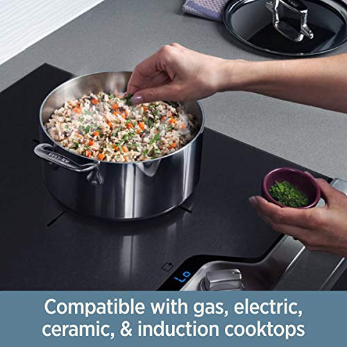 All-Clad D3 3-Ply Stainless Steel Non stick Fry Pan 12 Inch, Induction Compatible, Oven Broiler Safe 500F Nonstick Skillet, Kitchen Frying Pan, Cookin Pan, Pots and Pans, Professional Cookware, Silver by All-Clad - Image 3