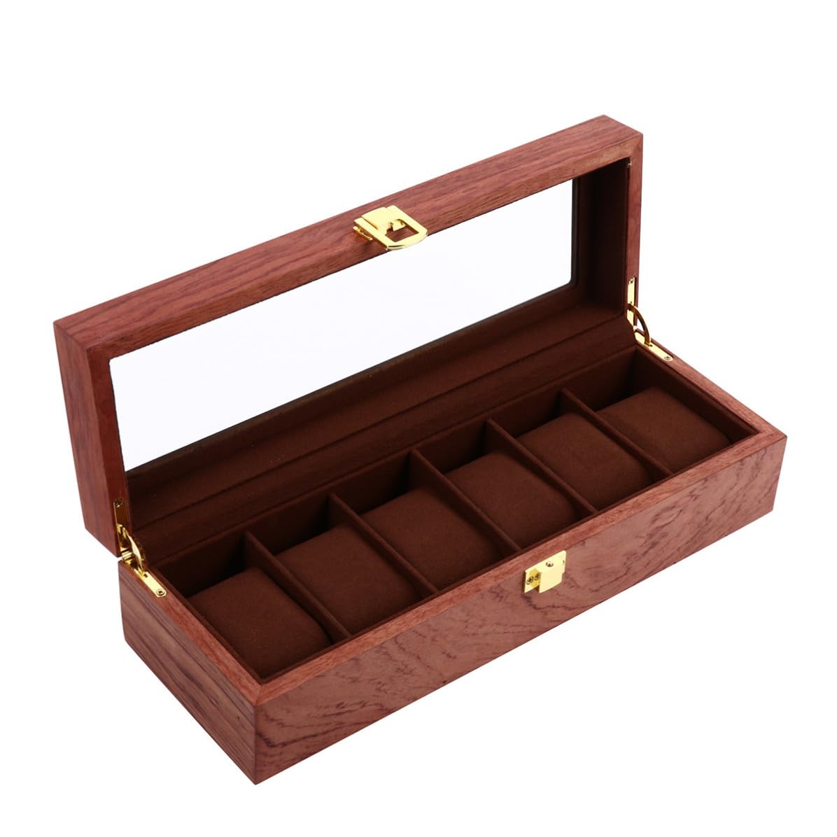 Boîte à montres bois 6 emplacements idéale pour voyager
