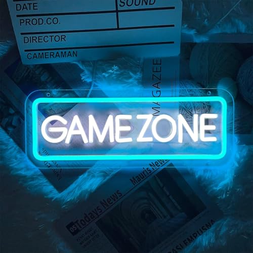 Image of LED Game Sign Game Zone Neon Signs Gaming Room Wall Art Decor Man Cave Lights Signs Gamer Home Bedroom Decoration USB Powered Brightness Adjustable