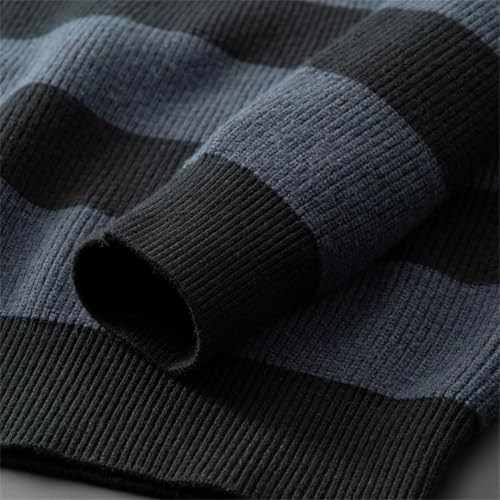 Men Wool Striped Pullover Sweater Long Sleeve Crew Neck Loose Thick Warm Casual Jumper3