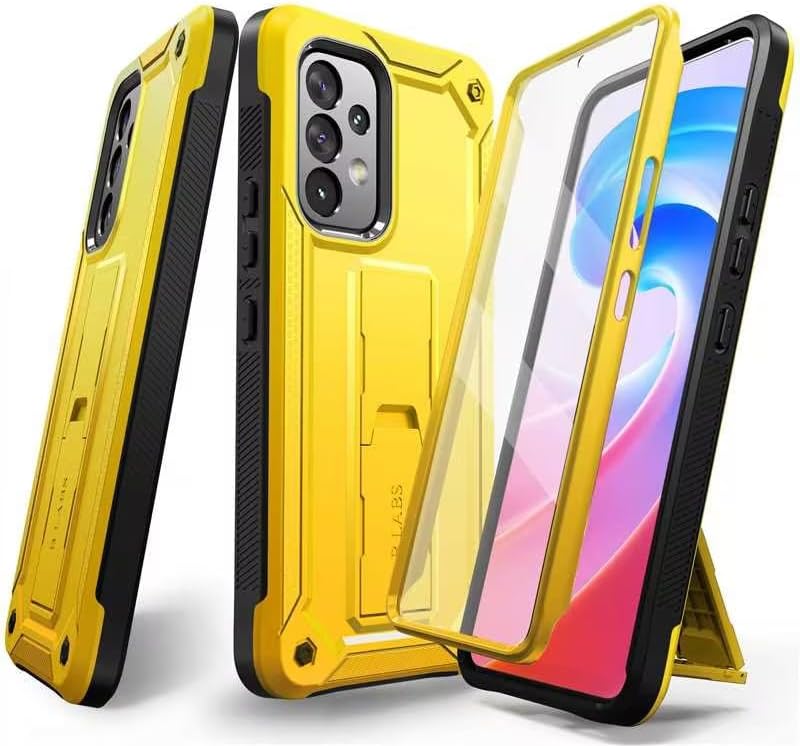 Compatible with Samsung A53 5G Case - Ultimate Drop Protection with Built-in Screen Protector and Kickstand (Yellow) Samsung A53 Yellow
