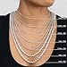 Nuragold 10K Real White Gold Rope Diamond Cut Chain Necklace 14