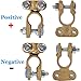 CZC AUTO Battery Terminals Connectors Clamps, Brass Positive & Negative Top Post Battery Terminal Protector Set for Marine Car Boat Camper Truck Vehicle, 1 Pair