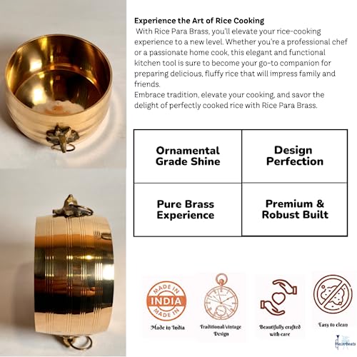 Image of Pure Brass Changazhi Rice Measuring Pot (0.5L) - Traditional Kerala Brass Para Vessel for Puja, Housewarming & Wedding Gifting