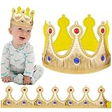 Naturahand 2Pcs Golden King Crown Hat Cloth Crown Birthday Hat Boys's King Crown Party