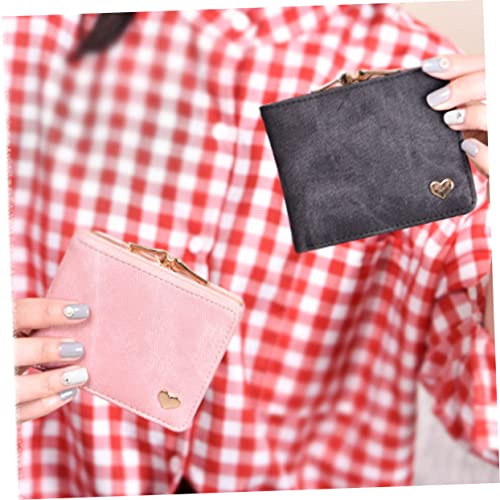 BESPORTBLE Fashionable Imitation Denim Wallet for Women Short Purse Organized Credit Holder Chic Black Design for Travel and Everyday Use2