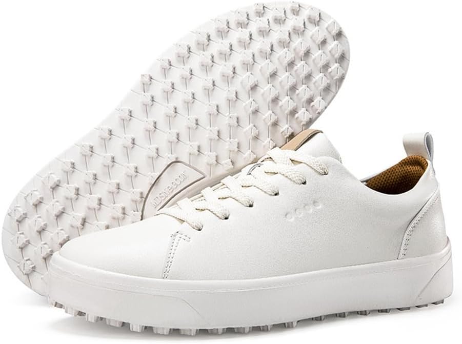 Ladies Leather Golf Shoes, Spikeless Casual Golfers Trainers Outdoor Waterproof Upper Golf Sneakers