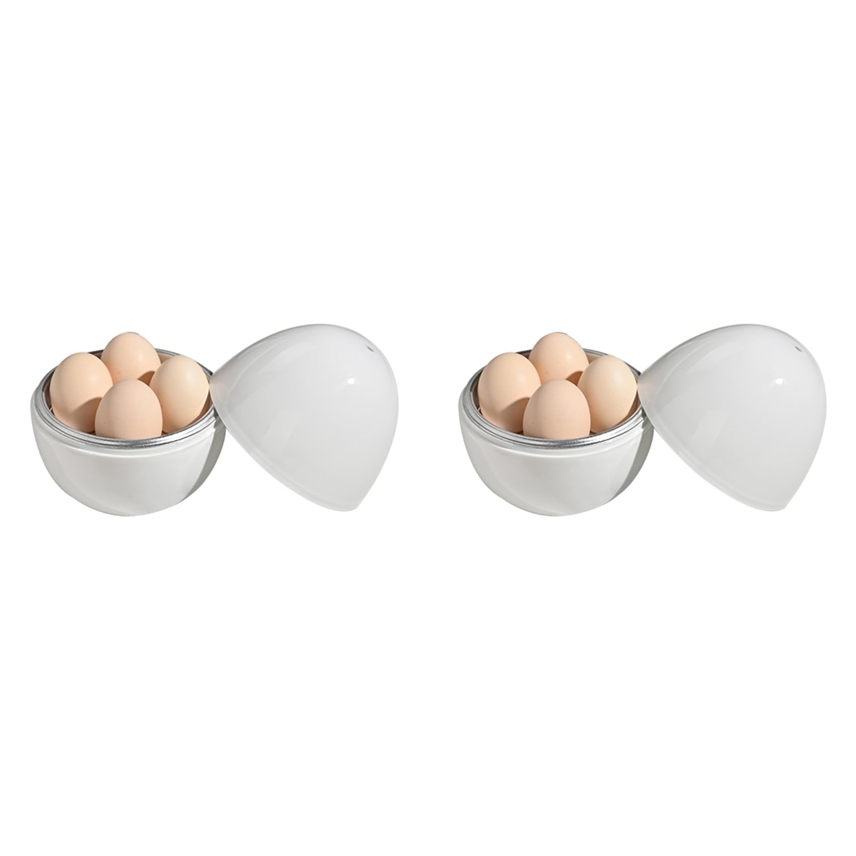 Hndhbfgrt 2X Microwave Egg Boiler Quick 5-Minute Cooker for Hard or Soft Boiled Eggs Steams Up to 4 Eggs Multi-Use Steamer