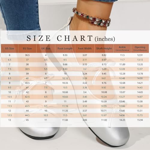Women's Ballet Flats with Strap – Mary Jane Flats for Women Comfortable Dressy Silver Shoes, Vintage Square Toe Slip On Flats 6