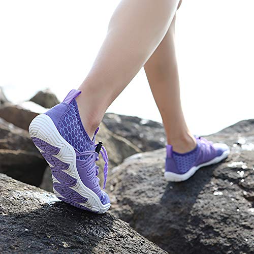 Image of MAYZERO Water Shoes Men Women Swim Surf Shoes Beach Pool Shoes Wide Toe Hiking Aqua Shoes Winter House Slippers